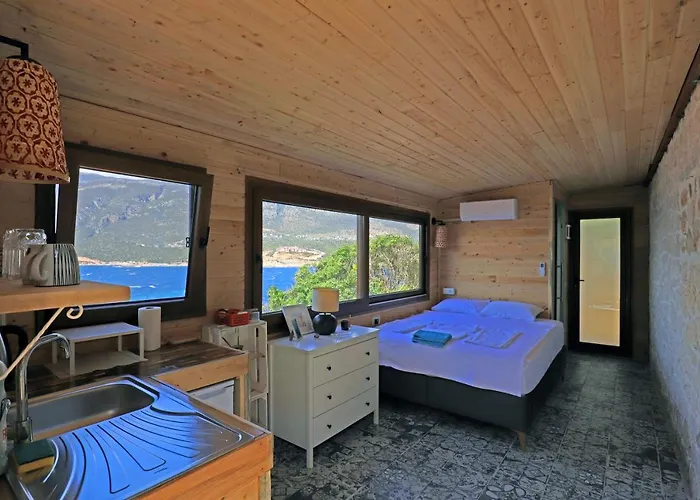 Muhtesem Deniz Manzarali Agac Ev Kas